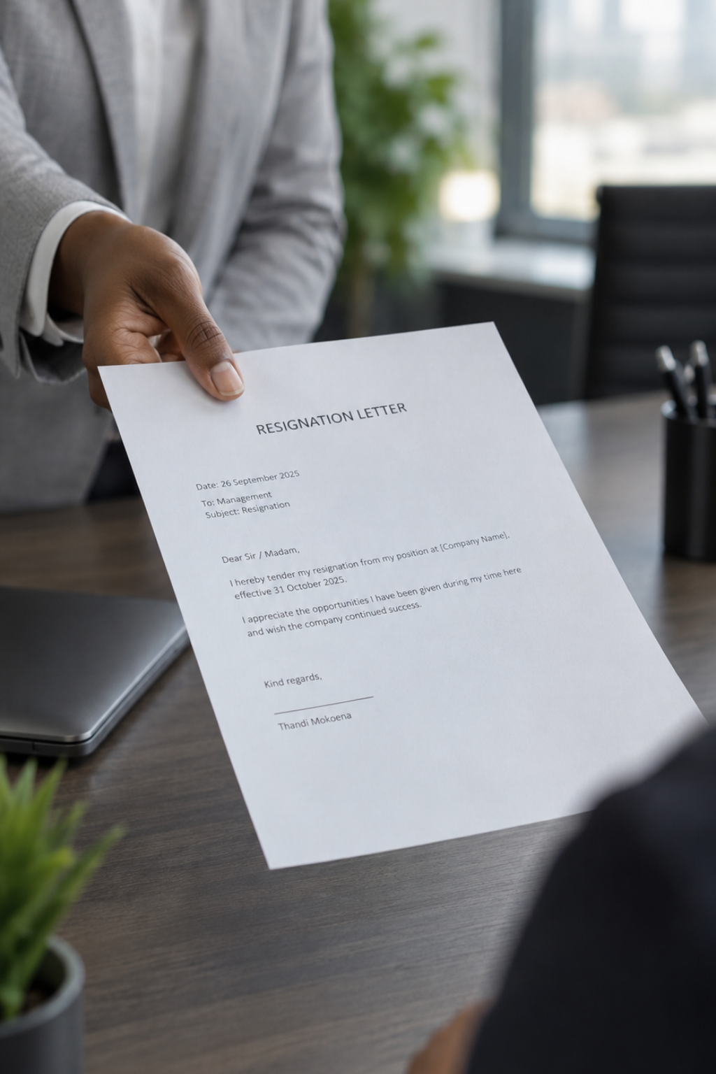 resignation of employee